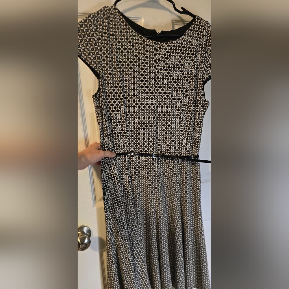 Elegant Black and White Patterned Dress
